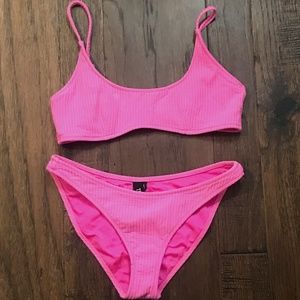 hot pink triangl bikini